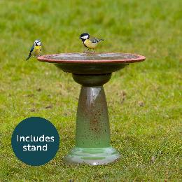 Echoes ceramic bird bath & stand product photo