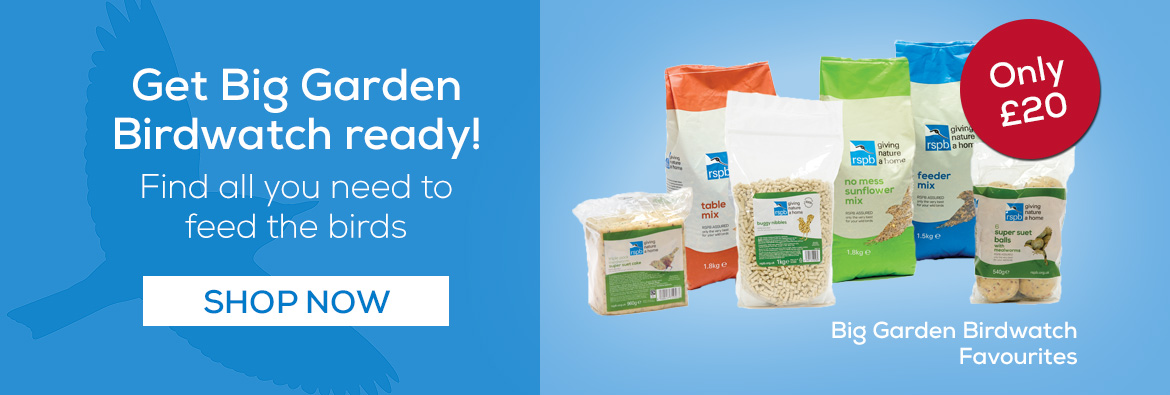 Get Big Garden Birdwatch ready! Find all you need to feed the birds! Shop now