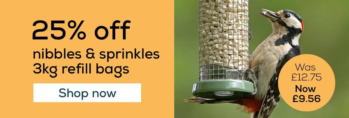 25% off nibbles & sprinkles 3kg refill bags. Shop now.