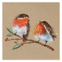 Chatty robins Christmas cards - pack of 10 product photo