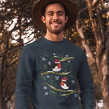 Ethical Christmas jumper, robin product photo
