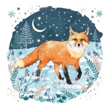 Fox and forest RSPB charity Christmas cards - 10 pack product photo