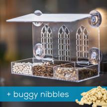Gothic arch window feeder with 1kg Buggy nibbles product photo