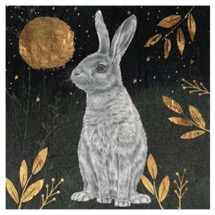 Hare and moon RSPB charity Christmas cards - 10 pack product photo