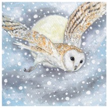 Owl in flight RSPB charity Christmas cards - 10 pack product photo