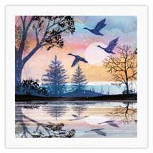 Peaceful reflections of geese Christmas cards - pack of 10 product photo