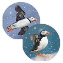 Puffin and snowflakes Christmas cards - pack of 10 product photo