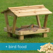 RSPB Roofed ground table & food product photo