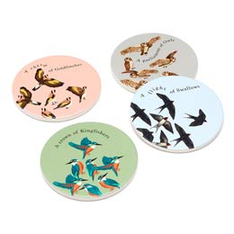 RSPB Flock bird coasters, set of four product photo