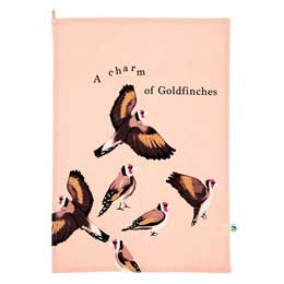 RSPB Goldfinch bird tea towel, Flock collection product photo