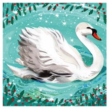Seasonal swan RSPB charity Christmas cards - 10 pack product photo