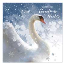 Sparkle swan Christmas cards - pack of 10 product photo