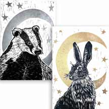 Starry night RSPB charity Christmas cards - 10 pack product photo