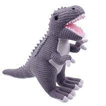 Knitted T-rex dinosaur toy 18cm product photo