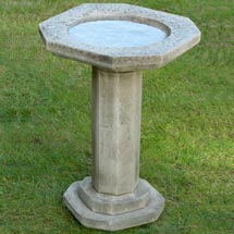 Traditional cast stone bird bath product photo