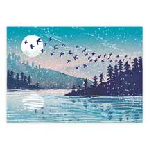 Tranquil skies RSPB charity Christmas cards - pack of 10 product photo