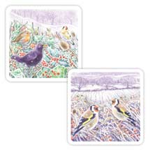 Winter hedgerows birds & berries Christmas cards - pack of 10 product photo