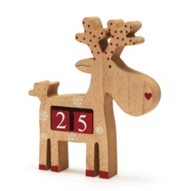 Wooden reindeer countdown calendar product photo