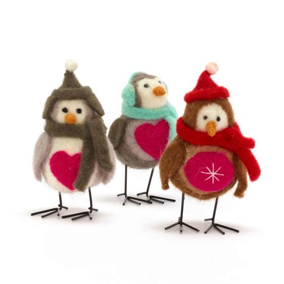 Felt Robin Christmas Decorations - RSPB Shop Felt robin decorations product photo - Felt Robin Christmas Decorations - RSPB Shop