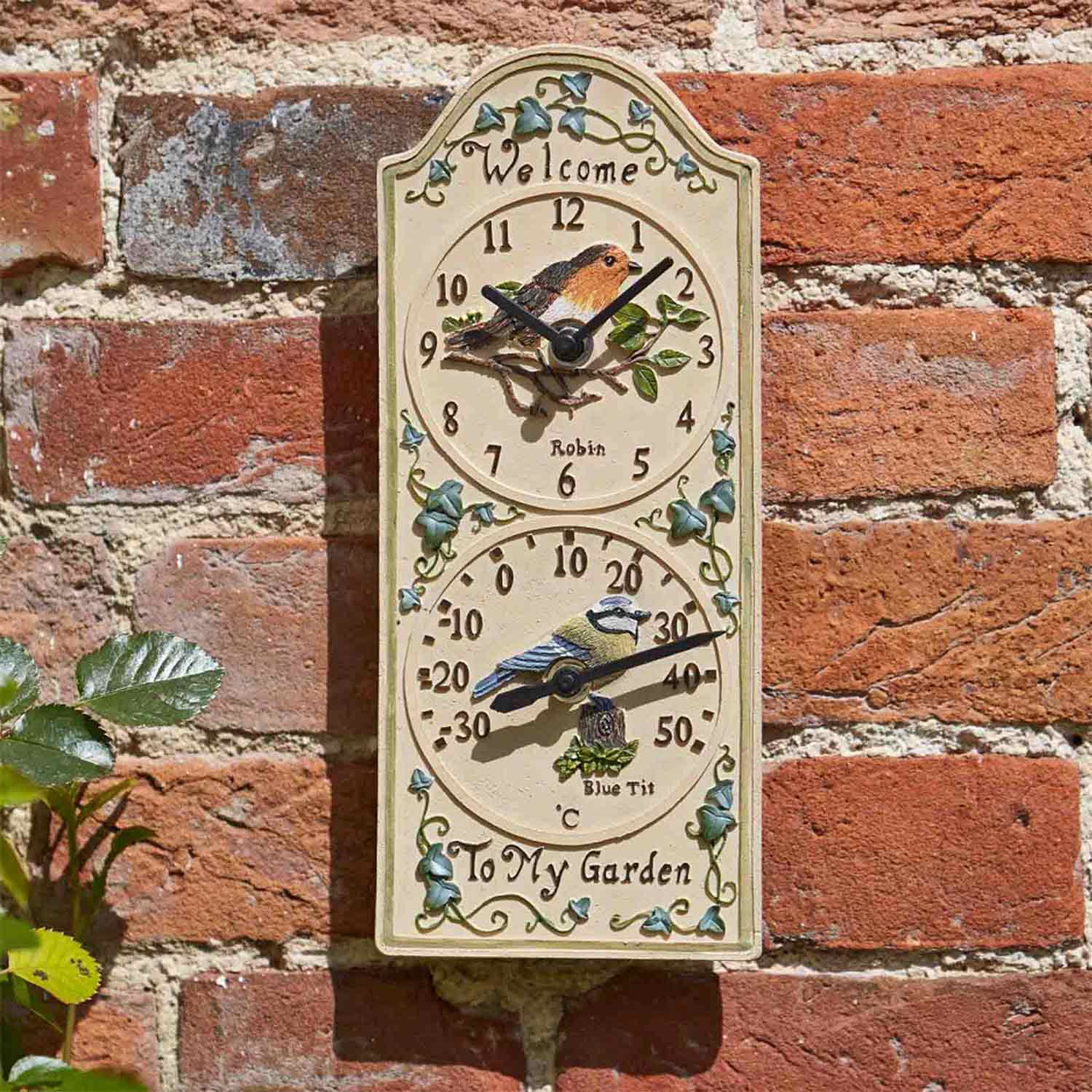 Garden Bird Wall Clock and Thermometer RSPB Shop