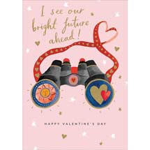 Binoculars Valentine's Day card product photo