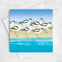 Avocet flock greetings card product photo