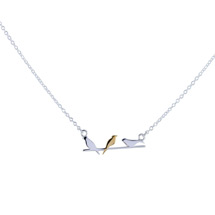 Sterling silver birds on a wire necklace by Reeves & Reeves product photo