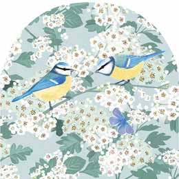 Blue Tits in blossom greeting card product photo