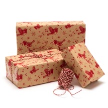 Christmas chorus red recycled wrapping paper - 5 metres product photo