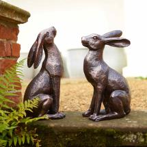 Large hare sculptures x2, special offer product photo