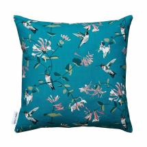Lorna Syson cushion teal hummingbird product photo