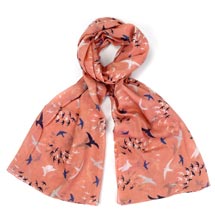 Pink murmuration RSPB organic cotton scarf product photo