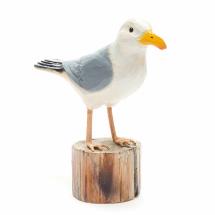 Wooden herring gull ornament product photo