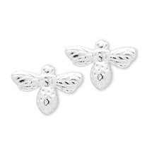 Sterling silver bee stud earrings by Reeves & Reeves product photo