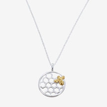 Bee on honeycomb necklace by Reeves & Reeves product photo