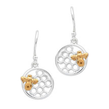 Bee on honeycomb earrings by Reeves & Reeves product photo