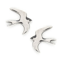 Sterling silver Swallow earrings by Blackbird Jewellery product photo