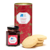 Clotted cream shortbread and strawberry preserve gift set product photo