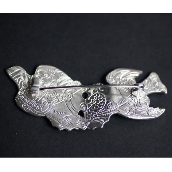 Malcolm Appleby Sparrow silver brooch product photo Front View - additional image 1 L