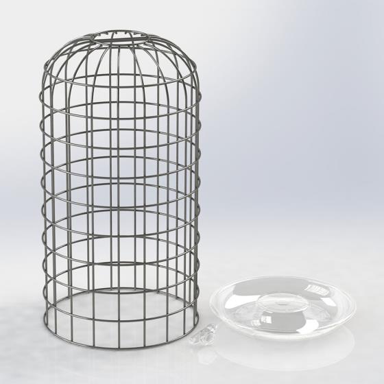 RSPB Ultimate easy-clean® nyjer seed bird feeder, medium, with guardian & seed tray product photo Back View -  - additional image 2 L