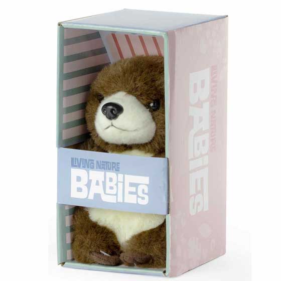 Baby otter plush soft toy in box 18cm product photo Side View -  - additional image 3 L
