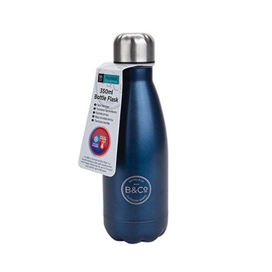 B&Co 350ml reusable bottle, metallic blue product photo Default L