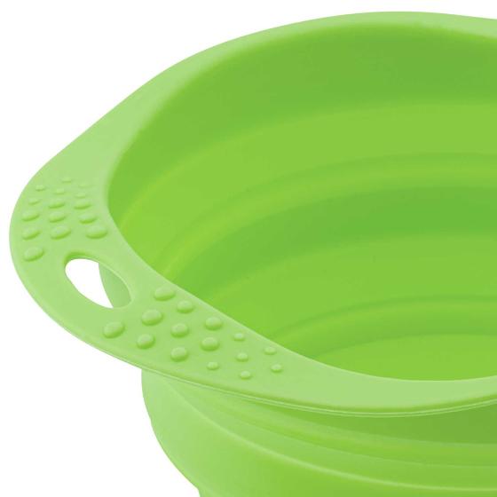 Dog travel bowl - collapsible silicone product photo Side View -  - additional image 3 L