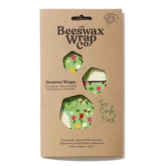 Beeswax wraps pack of two, beehive design product photo Front View - additional image 1 L