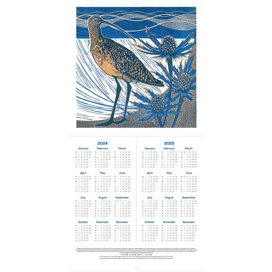 Birds in Nature Linocut Calendar 2024 | RSPB Shop
