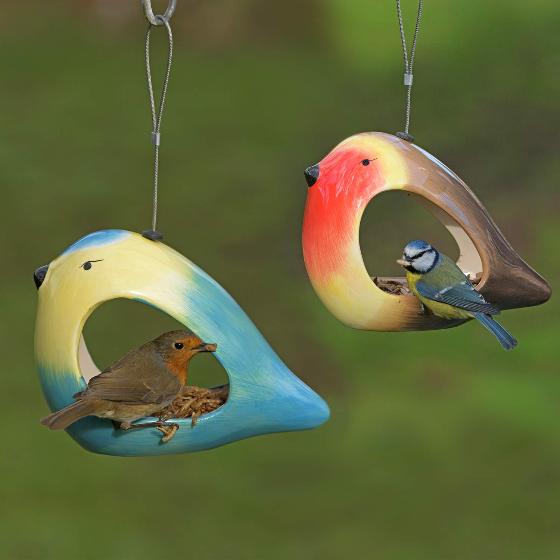 Ceramic bird feeder - Blue tit product photo Back View -  - additional image 2 L