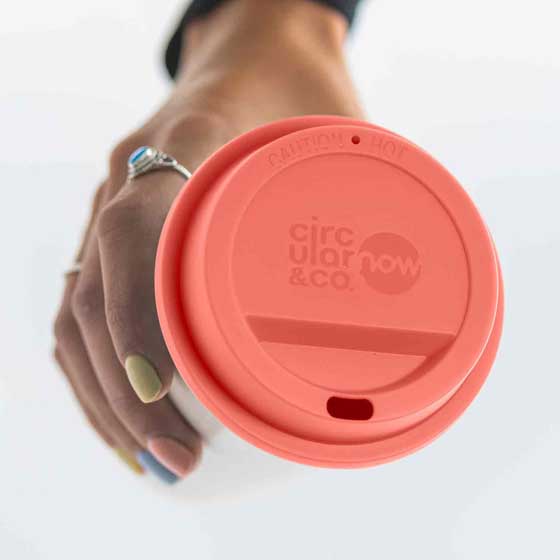 Circular & Co. recycled reusable cup coral product photo Back View -  - additional image 2 L