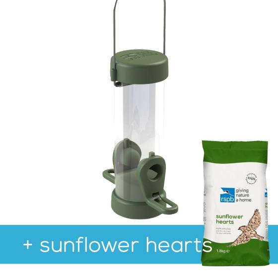 Classic Easy Clean Small Seed Feeder With 1 8kg Sunflower Hearts