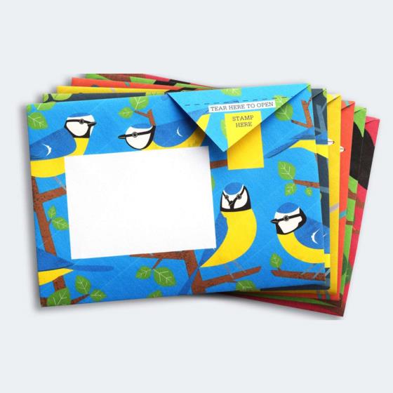 Eco-friendly stationery - 6 pack of Dawn chorus Pigeon letter papers product photo Side View -  - additional image 3 L