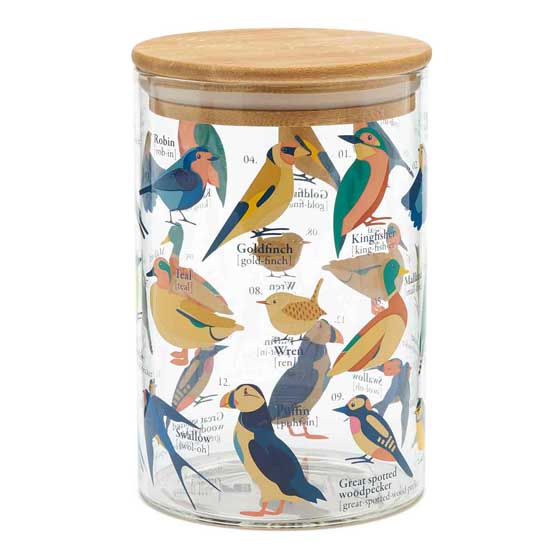 RSPB Free as a bird glass storage jar 950ml product photo Side View -  - additional image 3 L